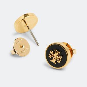 Kira Enamel Stud Earrings Black (New without tags)